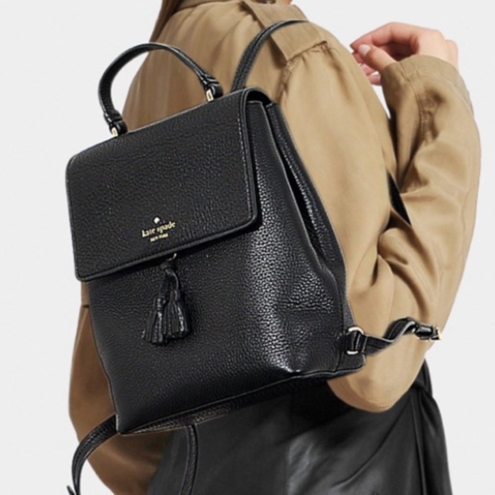 Brand new Kate spade black leather Hayes backpack - Picture 2 of 7